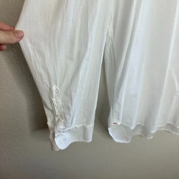 Xirena Beau Button Down Shirt XL White Cotton Poplin Oversized Relaxed Preppy